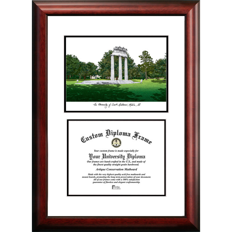 Cadre photo NCAA, South Jaguars Alabama, 17cm H x 21cm W x 2cm D