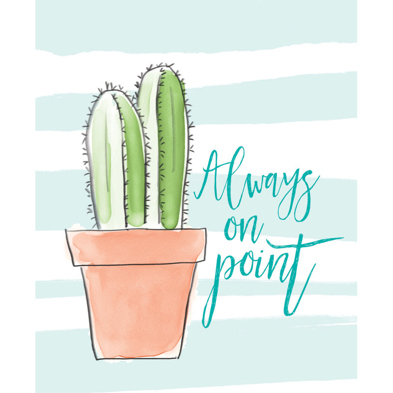 Point Cute Cactus - Painting Print, 122cm H x 81cm W, Wrapped Canvas