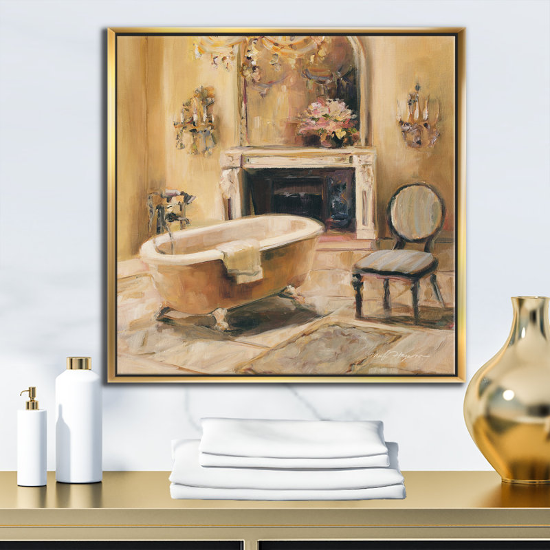 French Boudoir Bath I - reproduction d'art, Toile tendue, H 30 po x l 30 po x P 1 po