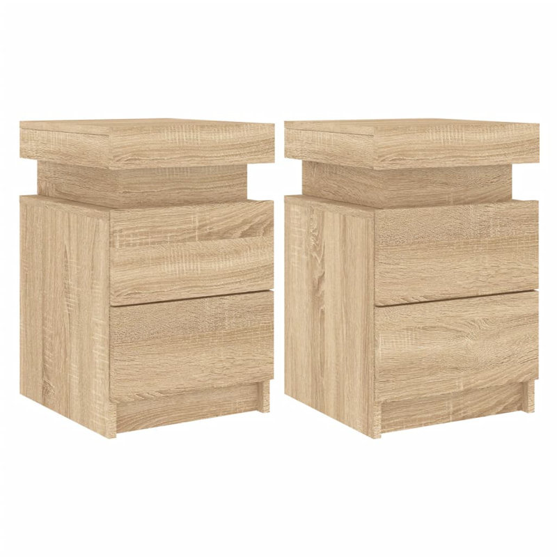 Steubenville 35cm W Manufactured Wood Bedside Table, Sonoma Oak