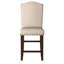 Chaise de salle à manger à hauteur de comptoir 2 pièces, revêtue de crème, bois massif et placage, classique, beige / de 2 en tissu d'ameublement classique - pieds, design moderne,