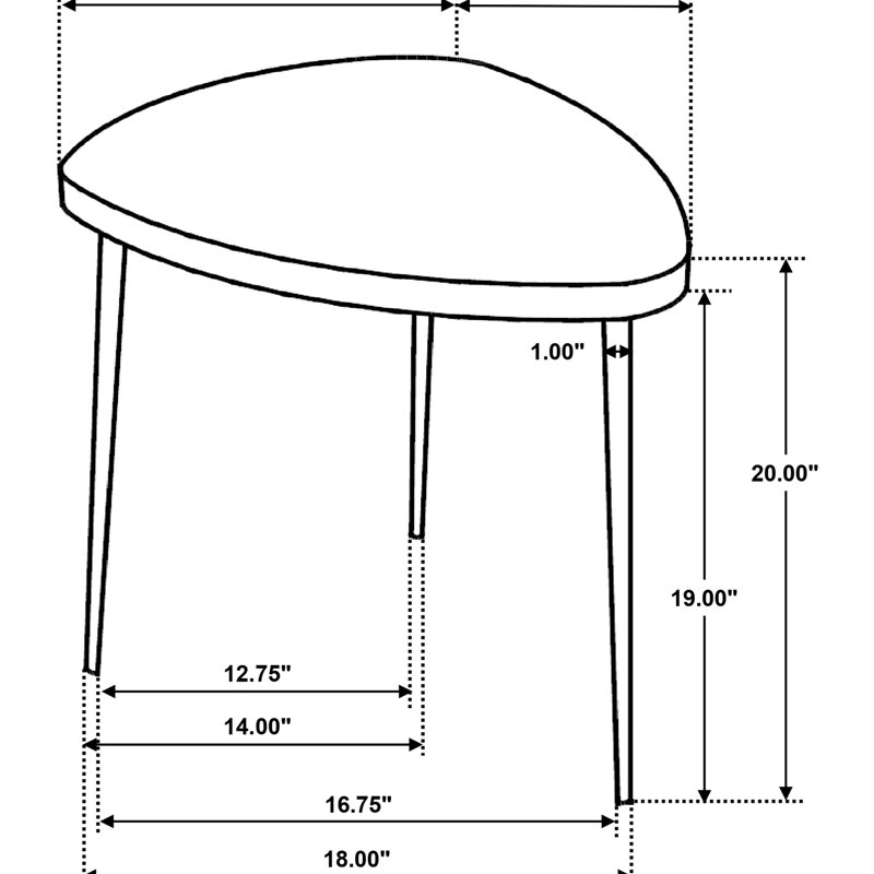 Table basse et de bout noire 2 pièces avec un design triangulaire, une finition lisse, une esthétique contemporaine pour les espaces élégants en noir, des pieds en fer en bois de manguier