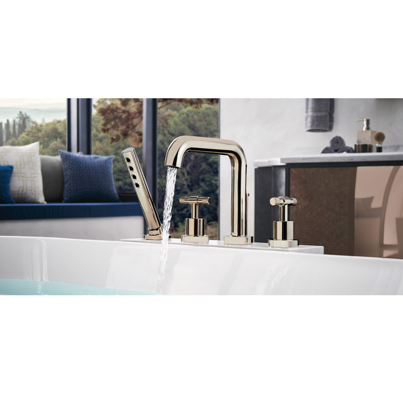 Litze® Roman Tub Faucet, Polished Nickel, T-Lever