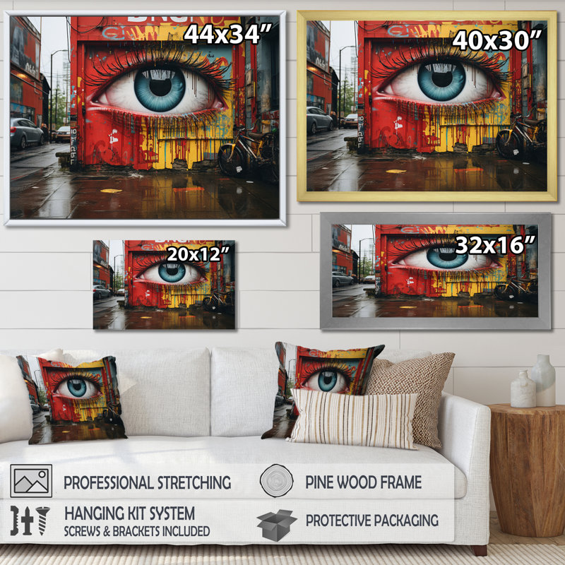 " Toronto Urban Graffiti I ", Gold Picture Framed, 24" H x 32" W x 1" D