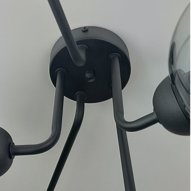 Corder Glass Semi Flush Mount, Black