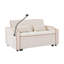 1 canapé-lit pliable polyvalent en 3 longueurs, 1 canapé-lit moderne en velours, un dossier réglable et un port USB, un cendrier et un support pour téléphone pivotant (beige)