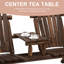 Chaise en bois 2 avec table, pour patio, cour arrière, terrasse, porche