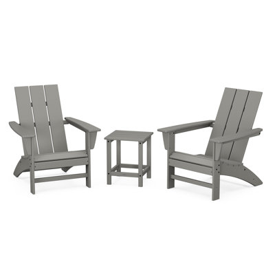 Modern Adirondack 3 Piece Seating Group -  POLYWOOD®, PWS699-1-GY