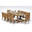 12 Seats 13 Pcs Grade-A Teak Wood Dining Set: 118" Double Extension Mas Rectangle Trestle Leg Table And 12 Giva Armless Chairs #11GV2500-1392464826-1549196003