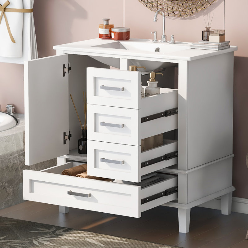 Ensemble de meuble-lavabo simple 30,03 po Megghan, Blanc