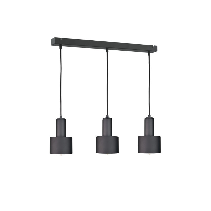 3 - Light Kitchen Island Pendant, Black
