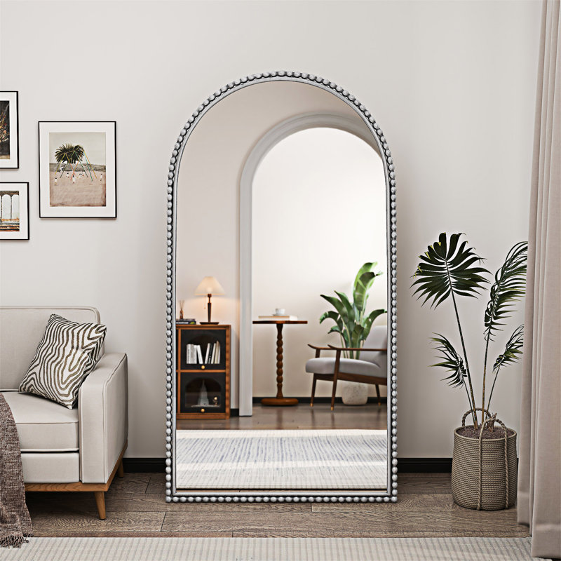 Miroir pleine grandeur avec pieds de soutien, Argent