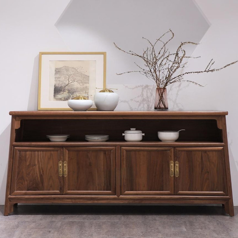 Buffet multifonctionnel pour la maison, H 37,4 po x l 76,38 po x P 15,75 po, Noyer
