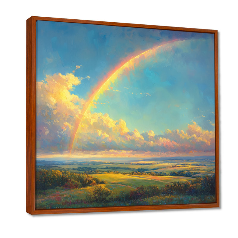 Aulea Rainbow After The Rain II - art mural arc-en-ciel, H 36 po x l 36 po, Impression encadrée flottante, Brun