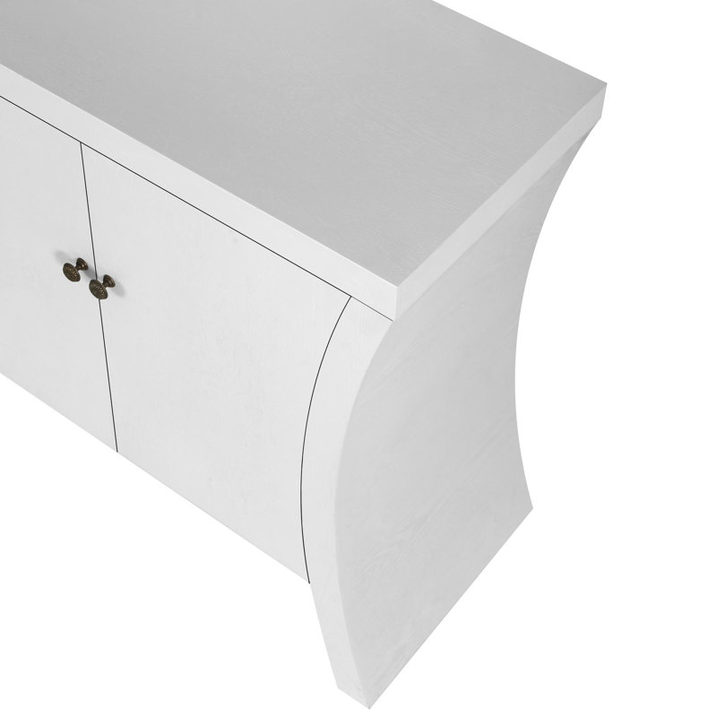Buffet sophistiqué en bois industriel, Blanc