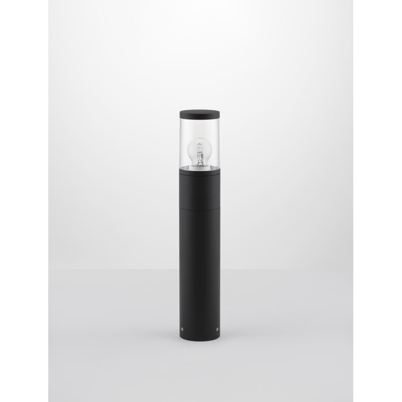 Black Metal Bollard Light, 50cm H x 9cm W x 9cm D