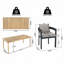 Ensemble repas d'extérieur 9 pièces avec table en bois d'acacia et chaises en aluminium Jerry