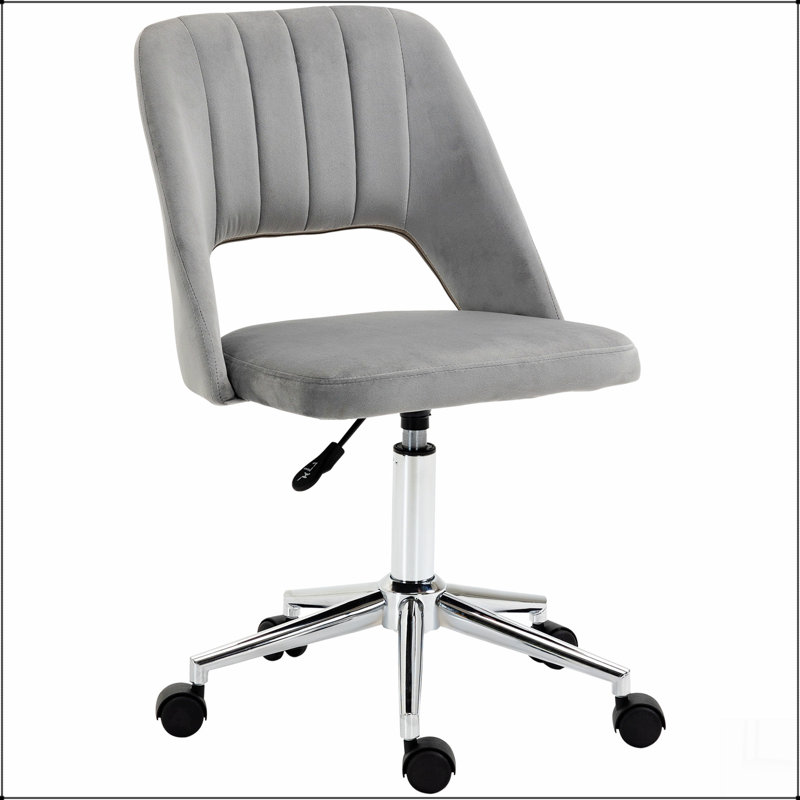 Chaise de bureau rembourrée en polyester, pivotante, réglable en hauteur, avec roulettes
