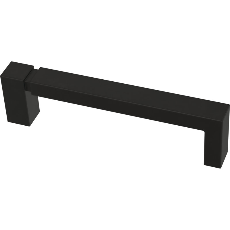 Asymmetric Notched Kitchen Cabinet or Furniture Drawer 3.75" Center Bar Pull Multipack, Matte Black, 3.75"