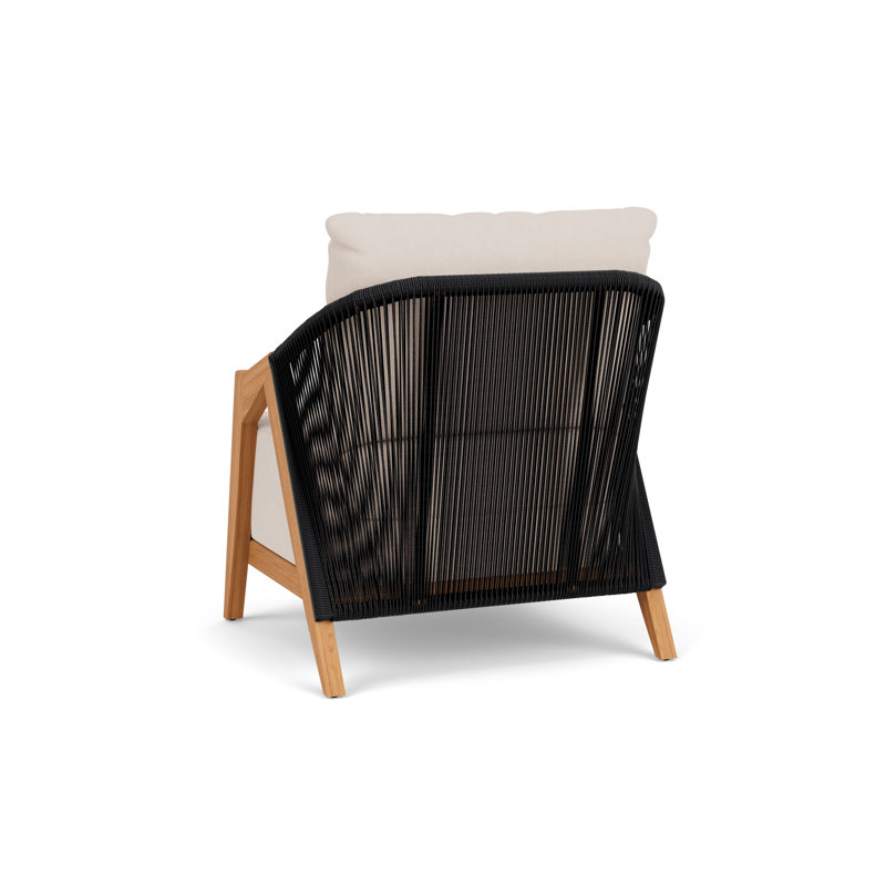 Alpine Outdoor Teak Armchair, Canvas Bird's Eye