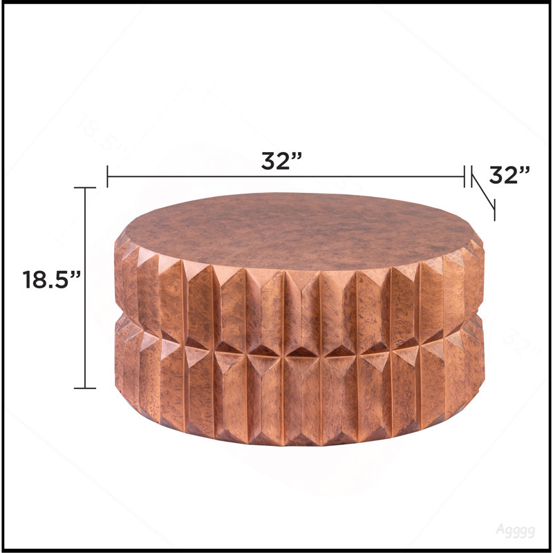 Table basse CT-321 de style moderne, conçue avec de multiples panneaux angulaires et fabriquée en tôle d'aluminium finition cuivre antique.