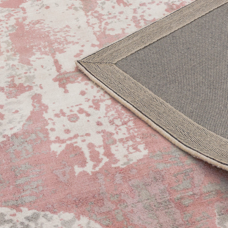 Midhurst Hand Woven Silky Pink/Grey Area Rug, Rectangle 240 x 340cm
