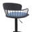 Nash Adjustable Black Wood Bar Stool In Blue Fabric With Black Metal-1353062670
