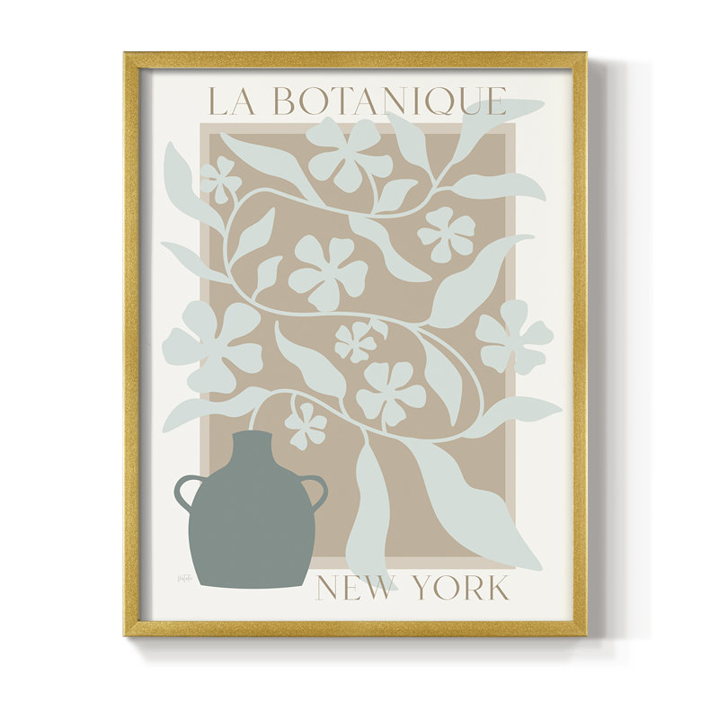 La Botanique, reproduction encadrée - bois massif, H 15 po x l 12 po, Gold