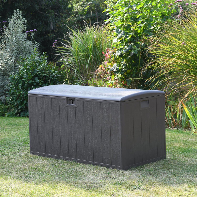Garden Gear 111cm W 276L Polypropylene Lockable Deck Box in Brown