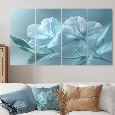 «Blue Crystal Morning Glory Flowers Photo II - Morning Glory», ensemble d'art mural