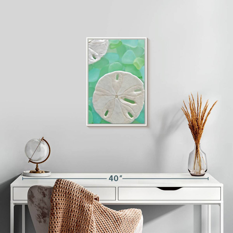 Seaglass V, Floating Frame White, 13" x 19"