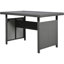 Ensemble de meubles de jardin en forme de L en osier 5 pièces avec 2 tables d'appoint extensibles, table de salle à manger et housses lavables-1036027168