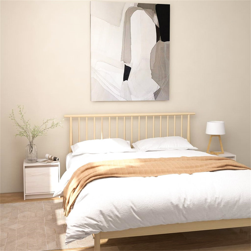 Granston 40cm W Solid Wood Bedside Table, Set of 2, White/Brown