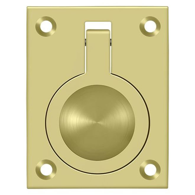 Deltana FRP25U3 Flush Ring Pull, 2-1/2" x 1-7/8" in Polished Brass, Polished Brass