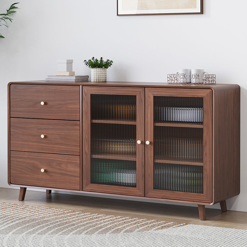 Buffet rétro de style chinois minimaliste, H 33,4 po x l 63 po x P 16,5 po