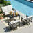 Outdoor Metal 4 Person Seating Group With 2 Swivel&Rocking Chair