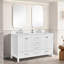 Grande armoire-lavabo en bois massif avec double lavabo, rangement de salle de bain moderne