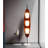Vertical Oval Wood Panel Three Light Floor Light Fixture