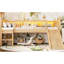 Lit mezzanine simple Natural TG avec tablettes de rangement, lumières à DEL et garde-corps pleine longueur, assemblage simple, solution compacte en bois massif avec finition parfaite pour la chambre à coucher, finition