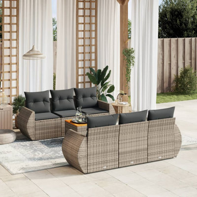  Ensemble de canapé de jardin gris