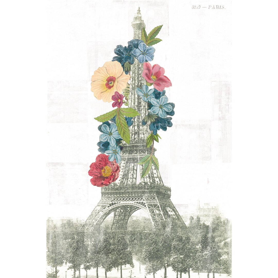 Leinwandbild Floral Eiffel Tower von Wild Apple Portfolio