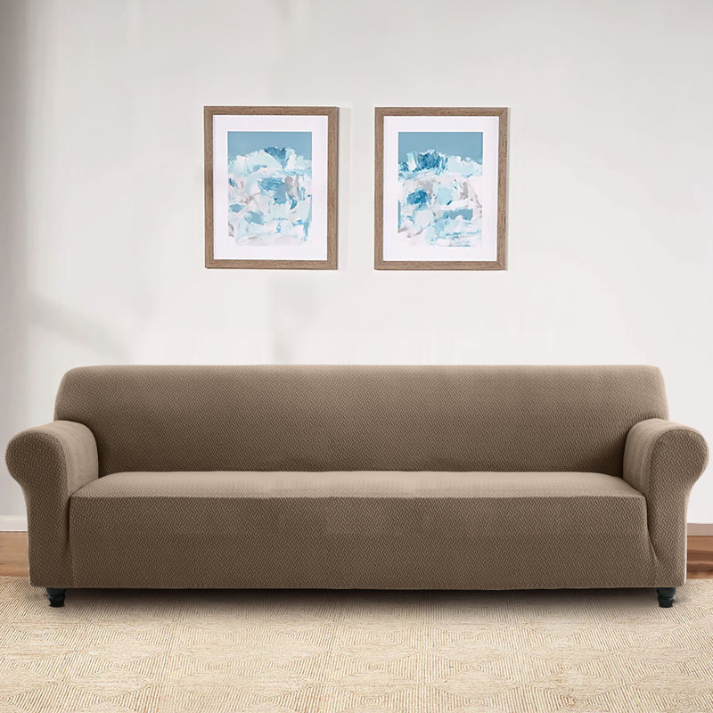 High Quality Stretchable Spandex Sofa Cover , 179cm H x 320cm W x 14cm D, Coffee
