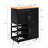 Kitchen Cart on Wheels Small Kitchen Island with Storage Wine Rack Black Rolling Cart-1701941915-1701941918