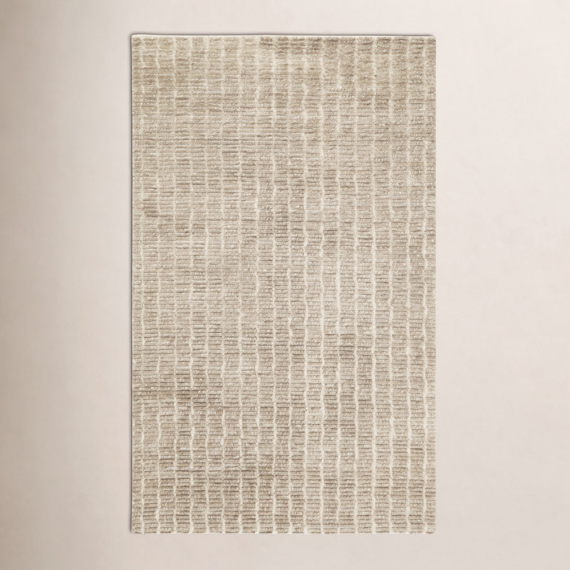 Debra Hand Tufted Wool Striped Indoor Rug, Rectangle 5' x 8'