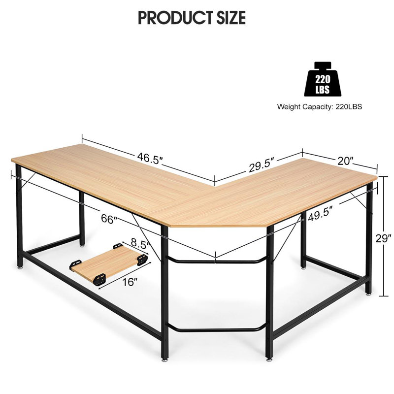 Bureau en L Castauqua, Beige