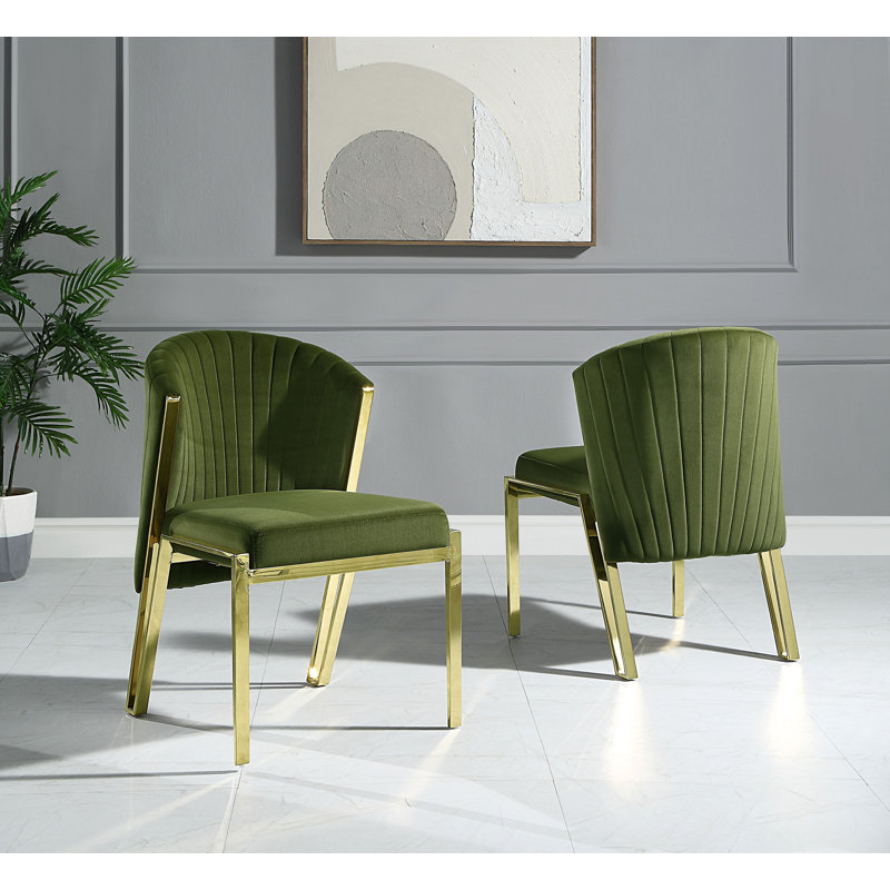 Ensemble de 2 chaises d'appoint Earheart Channel, Or, Vert