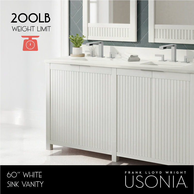 Through Lines 60" Double Bathroom Vanity, White