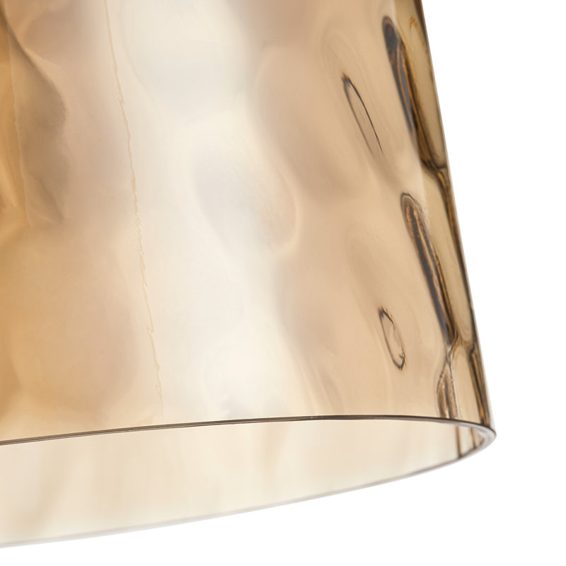 Arata 1-Light Hammered Glass Dimmable Adjustable Pendant Light Fixture, Brown