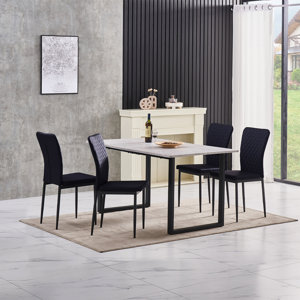 Latitude Run Lelania Modern Faux Leather Upholstered Dining Chairs ...