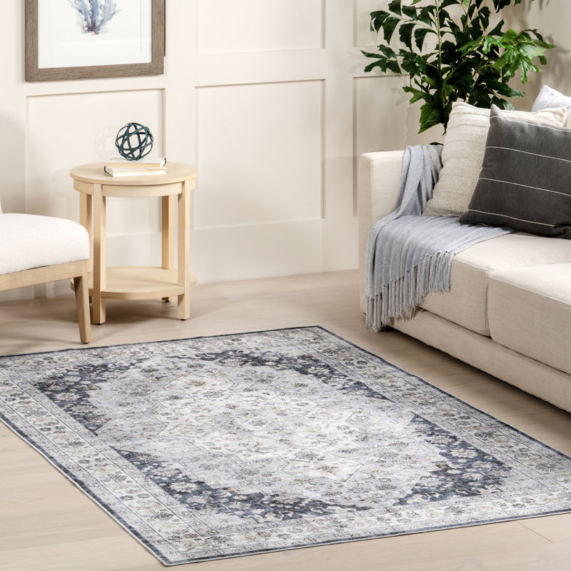 Casey Persian SplashGuard Machine Washable Area Rug, Rectangle 4' x 6'